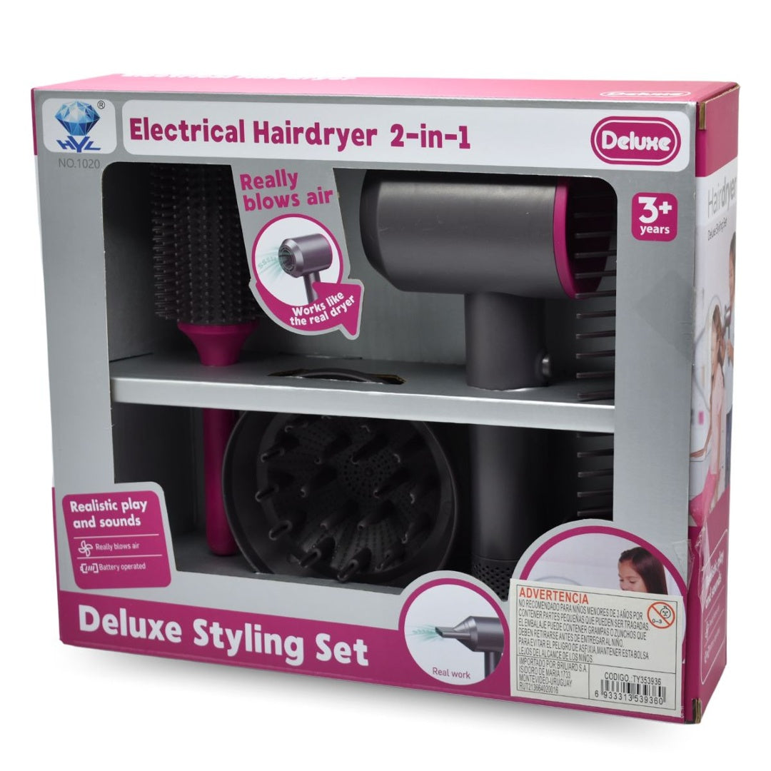 Set Secador de Pelo Juguete 20cm - Con Sonido y Aire