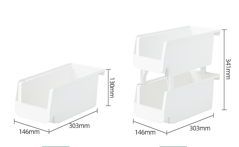 Organizador plástico apilable 30.3 x 14.6 x 13 cm